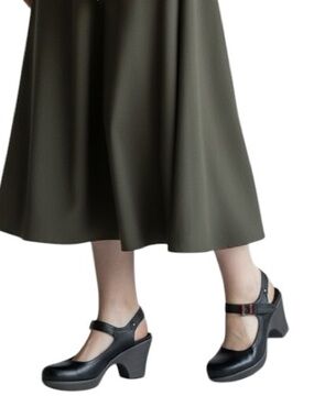 Cobb Hill by New Balance Black Mary Jane Chunky Platform Sandals 9